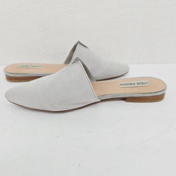 Steve Madden Ally Mules Flats Leather Gray 7.5 - Picture 3 of 9